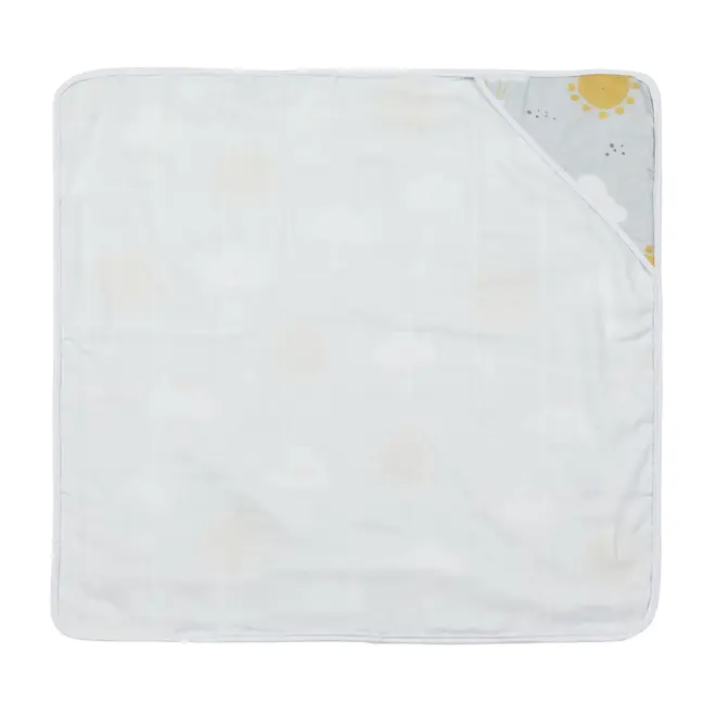 TOALHA FRALDA COM CAPUZ 80 CM X 80 CM CIEL - CINZA/MULTICOR - Foto 3