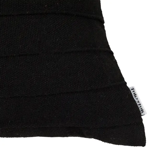 CAPA PARA ALMOFADA 45 CM X 45 CM KABIRA LEV - PRETO/PRETO - Foto 2