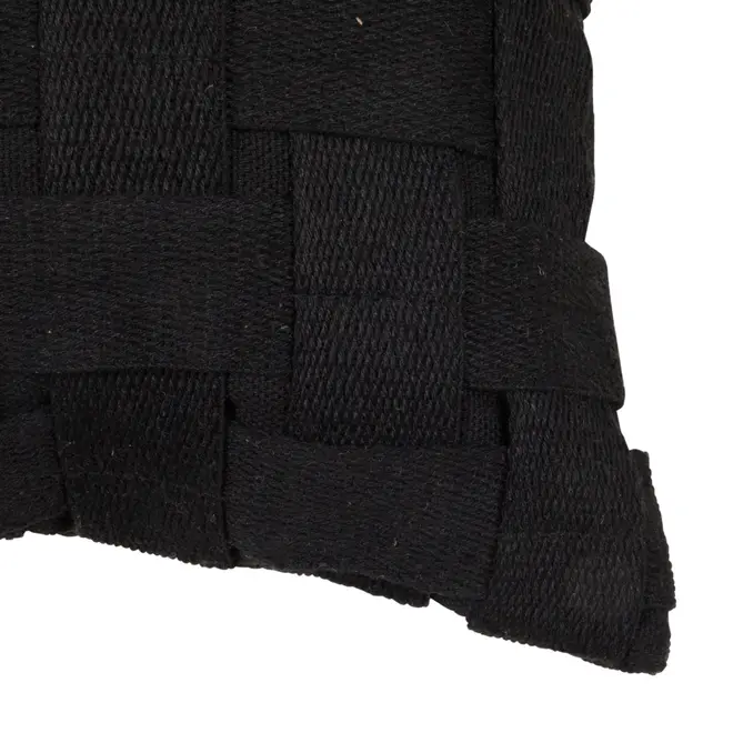 CAPA PARA ALMOFADA 30 CM X 50 CM KABIRA TRESS - PRETO/PRETO - Foto 2