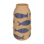 VASO DECORATIVO 29 CM PURANGY - ARGILA CRUA/AZUL HISTÓRICO - Foto 1