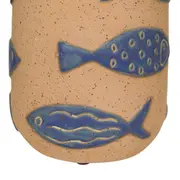 VASO DECORATIVO 29 CM PURANGY - ARGILA CRUA/AZUL HISTÓRICO - Foto 3