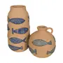 VASO DECORATIVO 29 CM PURANGY - ARGILA CRUA/AZUL HISTÓRICO - Foto 4