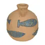 VASO JARRA DECORATIVO 18 CM PURANGY - ARGILA CRUA/AZUL HISTÓRICO - Foto 3