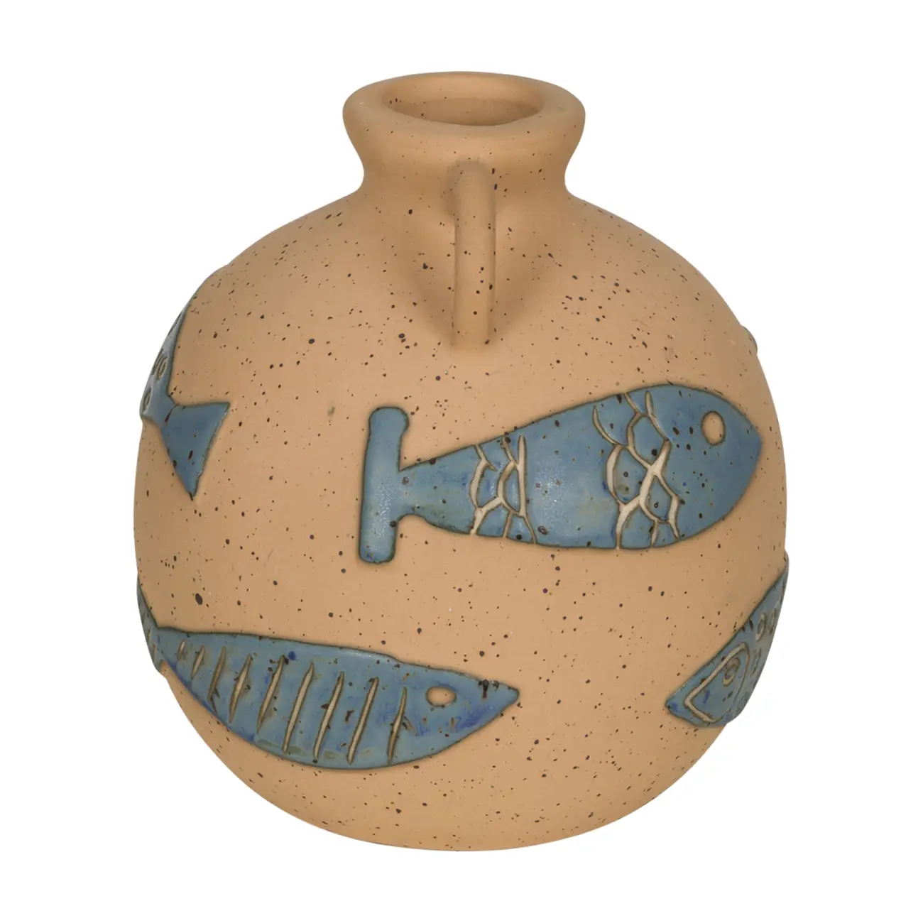 VASO JARRA DECORATIVO 18 CM PURANGY - ARGILA CRUA/AZUL HISTÓRICO - Foto 3
