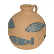 VASO JARRA DECORATIVO 18 CM PURANGY - ARGILA CRUA/AZUL HISTÓRICO - Foto 4