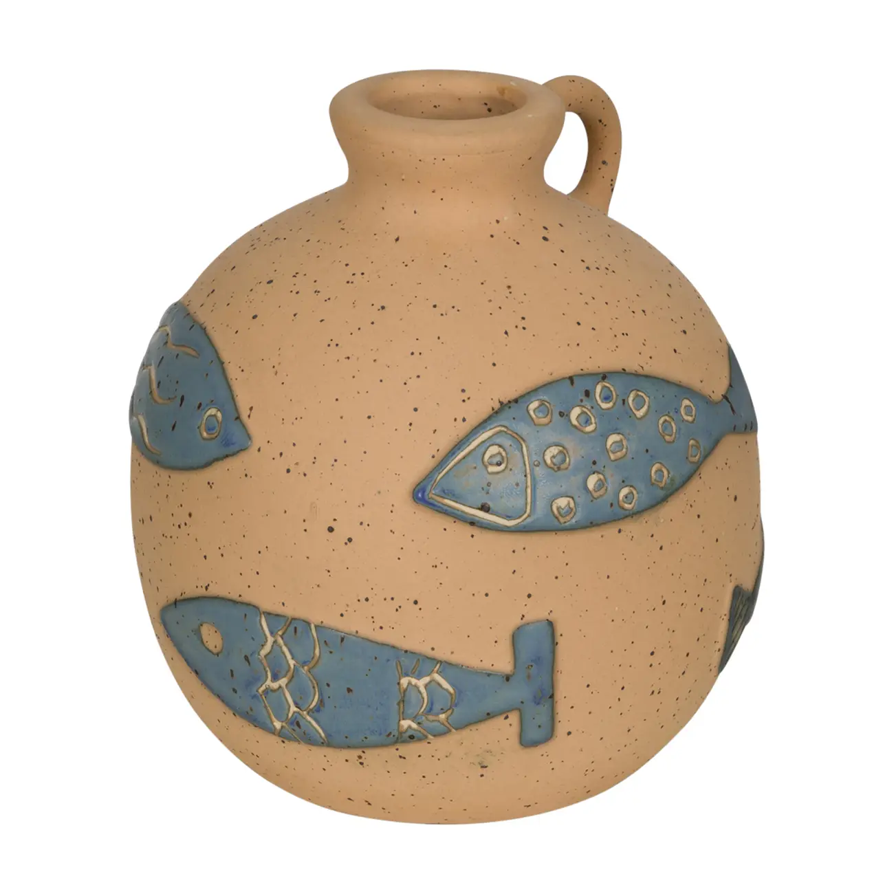 VASO JARRA DECORATIVO 18 CM PURANGY - ARGILA CRUA/AZUL HISTÓRICO - Foto 4