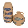 VASO JARRA DECORATIVO 18 CM PURANGY - ARGILA CRUA/AZUL HISTÓRICO - Foto 7