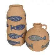 VASO JARRA DECORATIVO 18 CM PURANGY - ARGILA CRUA/AZUL HISTÓRICO - Foto 7