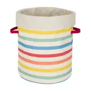 CESTO REDONDO ORGANIZADOR 45 CM X 37 CM X 37 CM ARCA-ÍRIS - BEGE/CORES CALEIDOCOLOR - Foto 1