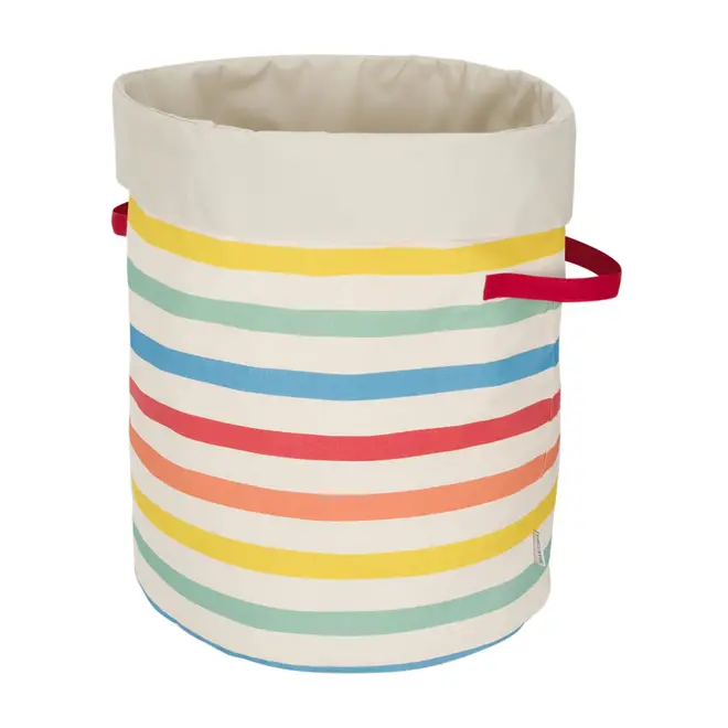 CESTO REDONDO ORGANIZADOR 45 CM X 37 CM X 37 CM ARCA-ÍRIS - BEGE/CORES CALEIDOCOLOR - Foto 2