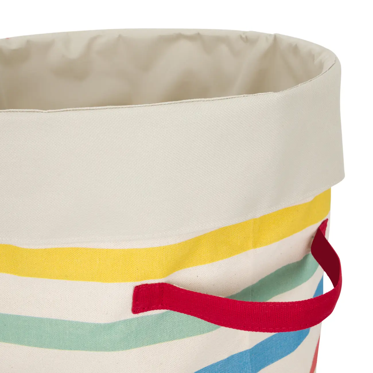 CESTO REDONDO ORGANIZADOR 45 CM X 37 CM X 37 CM ARCA-ÍRIS - BEGE/CORES CALEIDOCOLOR - Foto 5