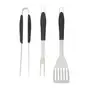 KIT UTENSÍLIOS PARA CHURRASCO 3 PEÇAS O CHURRASQUEIRO - INOX/PRETO - Foto 1