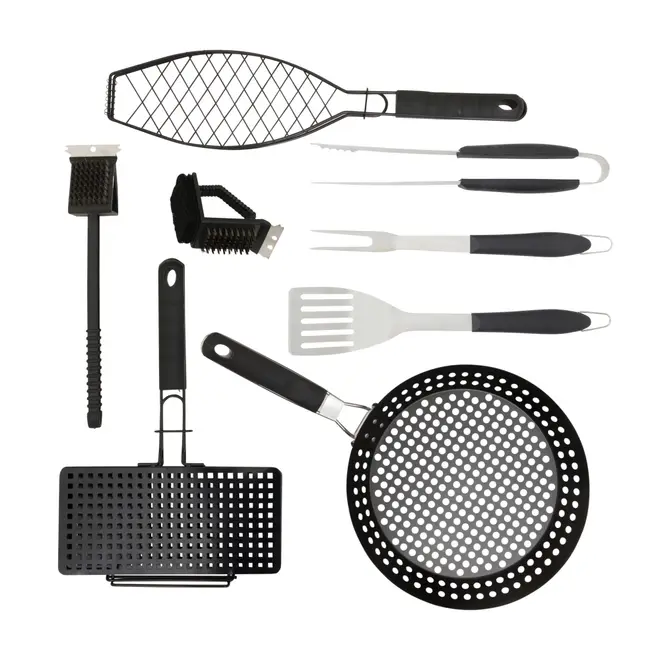 KIT UTENSÍLIOS PARA CHURRASCO 3 PEÇAS O CHURRASQUEIRO - INOX/PRETO - Foto 10