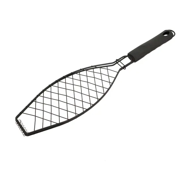 GRELHA PARA PEIXE 55 CM X 14 CM O CHURRASQUEIRO - PRETO - Foto 2