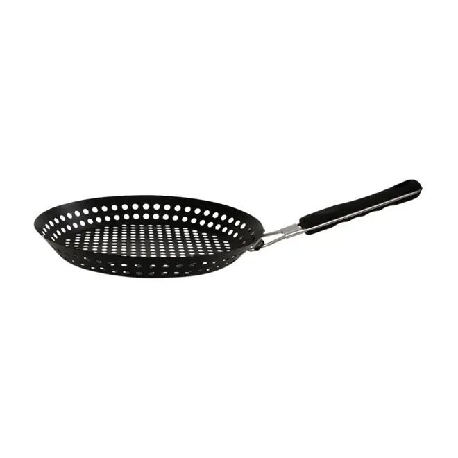 GRELHA REDONDA 30 CM O CHURRASQUEIRO - PRETO/INOX - Foto 1