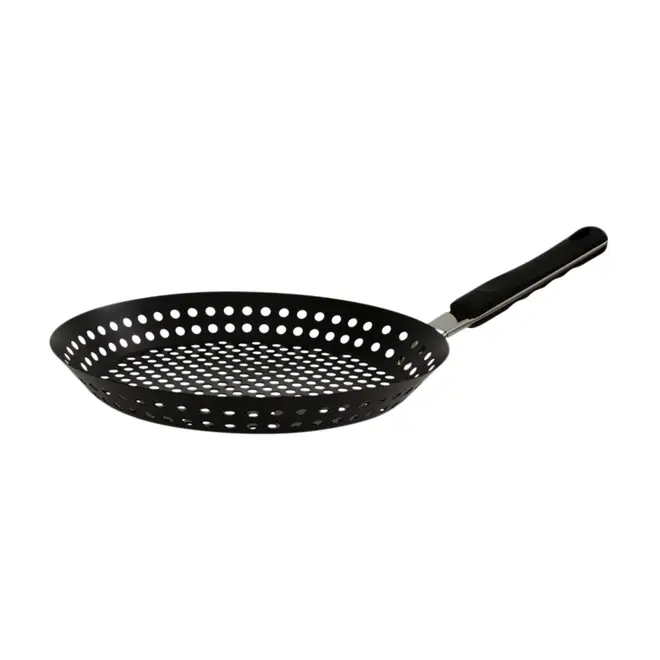 GRELHA REDONDA 30 CM O CHURRASQUEIRO - PRETO/INOX - Foto 2
