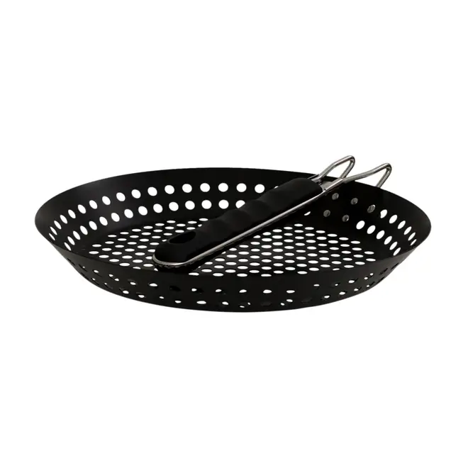 GRELHA REDONDA 30 CM O CHURRASQUEIRO - PRETO/INOX - Foto 4
