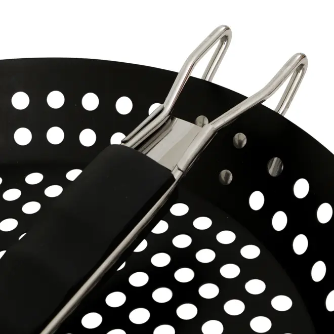 GRELHA REDONDA 30 CM O CHURRASQUEIRO - PRETO/INOX - Foto 5