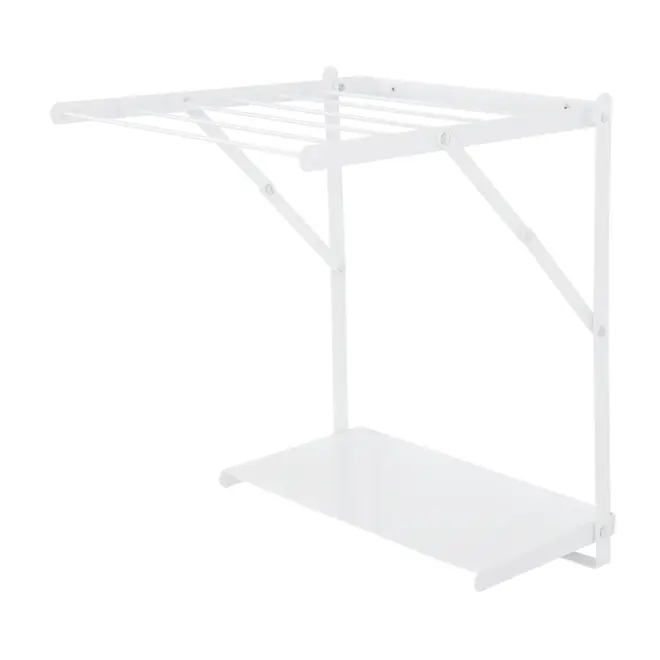 VARAL DE PAREDE COM PRATELEIRA 50 CM X 42 CM SECC HOLDER - BRANCO - Foto 1