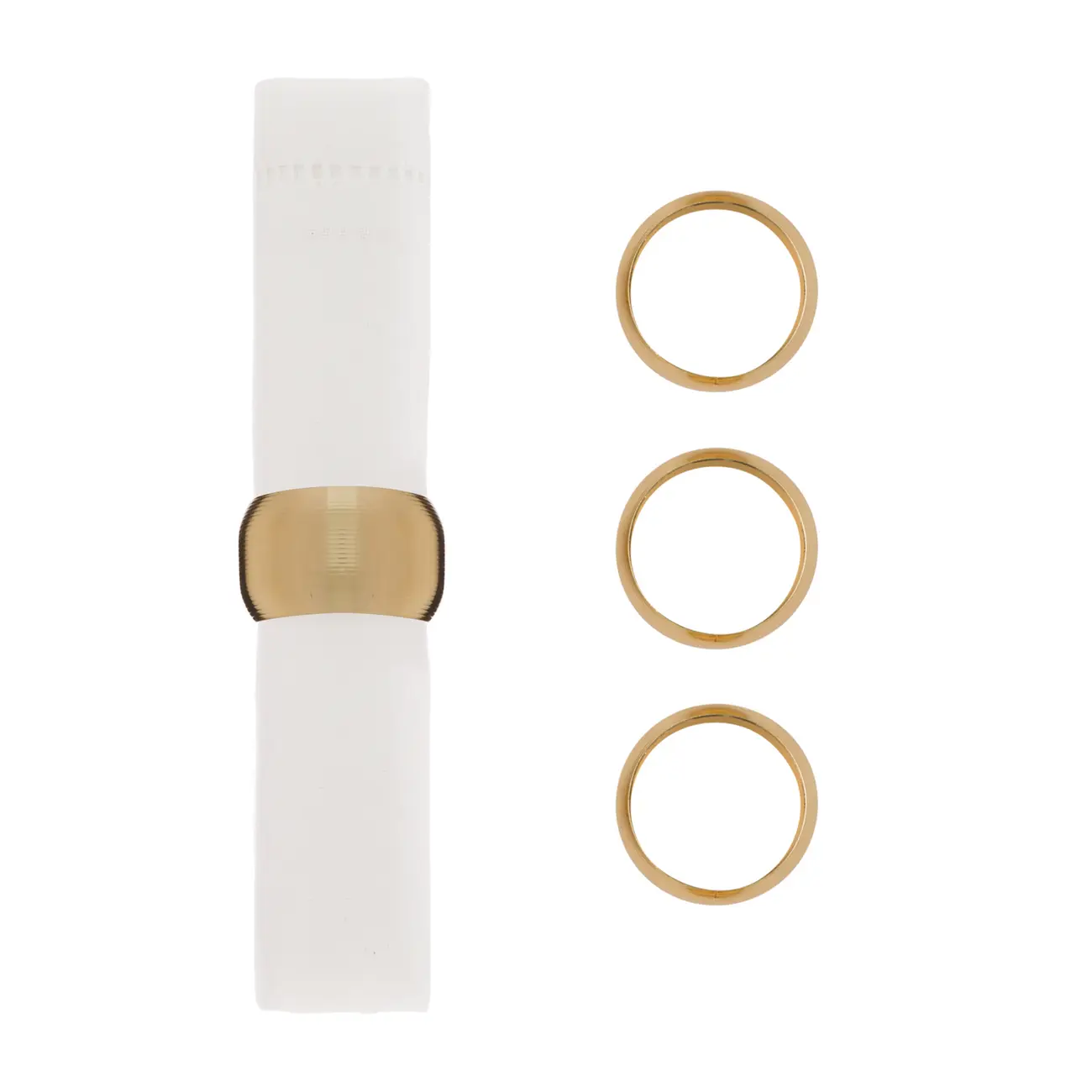 ARGOLA PARA GUARDANAPO CONJUNTO COM 4 PEÇAS UNION - DOURADO - Foto 1