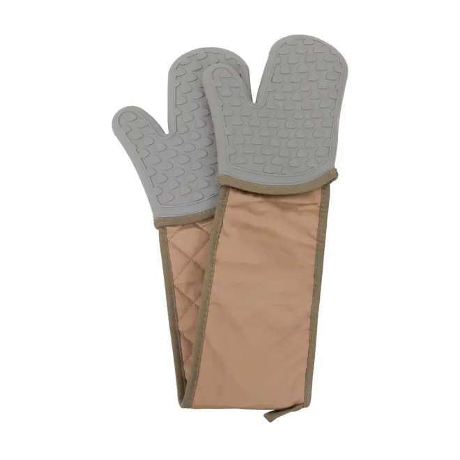 LUVA DE FORNO DUPLA MAX PROTECTION - CINZA/BEGE - Foto 1