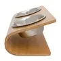 COMEDOURO BEBEDOURO ERGONÔMICO M BEND UP - INOX/CARVALHO - Foto 3