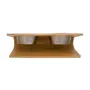 COMEDOURO BEBEDOURO ERGONÔMICO M BEND UP - INOX/CARVALHO - Foto 6