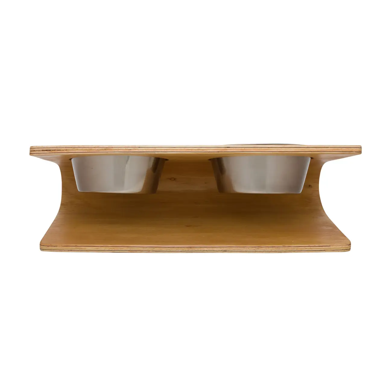 COMEDOURO BEBEDOURO ERGONÔMICO M BEND UP - INOX/CARVALHO - Foto 6