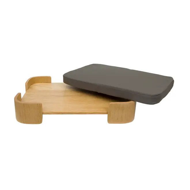 CAMA PARA PET M BEND 55 CM X 40 CM - CARVALHO/CINZA - Foto 4