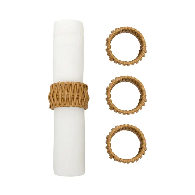 ARGOLA PARA GUARDANAPO CONJUNTO COM 4 PEÇAS TAÍBA - LATTE - Foto 1