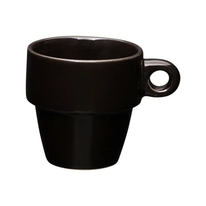 XÍCARA CAFÉ EMPILHÁVEL 90 ML STAK - PRETO - Foto 1