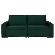 SOFÁ RETRÁTIL BIPARTIDO 3 LUGARES OLIDO - VERDE ESCURO - Foto 1