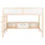 CAMA SISTEMA DE QUARTO INTEGRADO COM ESCRIVANINHA E ESCADA PÉ COM PÉ - NATURAL WASHED/BRANCO - Foto 1