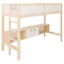 CAMA SISTEMA DE QUARTO INTEGRADO COM ESCRIVANINHA E ESCADA PÉ COM PÉ - NATURAL WASHED/BRANCO - Foto 4