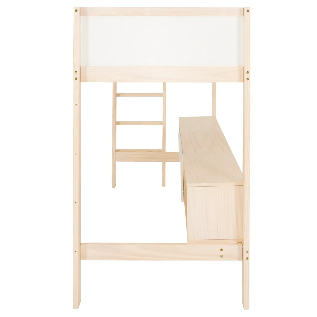 CAMA SISTEMA DE QUARTO INTEGRADO COM ESCRIVANINHA E ESCADA PÉ COM PÉ - NATURAL WASHED/BRANCO - Foto 6