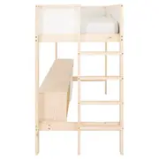 CAMA SISTEMA DE QUARTO INTEGRADO COM ESCRIVANINHA E ESCADA PÉ COM PÉ - NATURAL WASHED/BRANCO - Foto 7