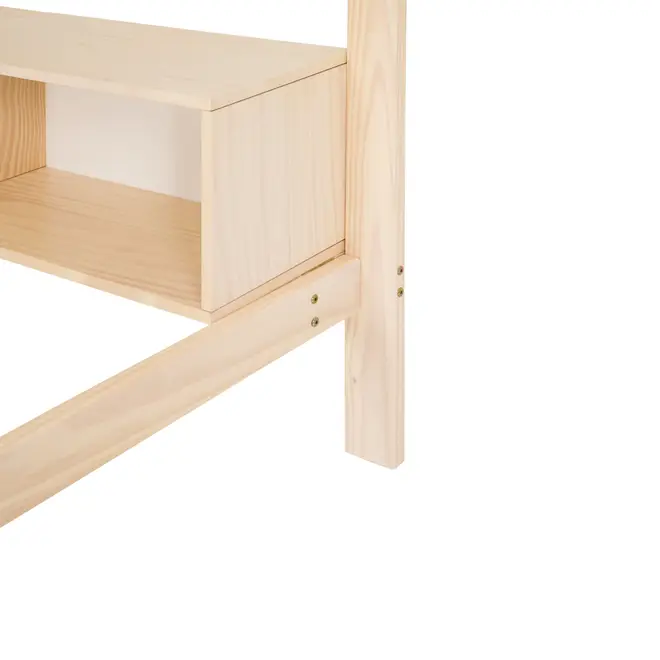 CAMA SISTEMA DE QUARTO INTEGRADO COM ESCRIVANINHA E ESCADA PÉ COM PÉ - NATURAL WASHED/BRANCO - Foto 12