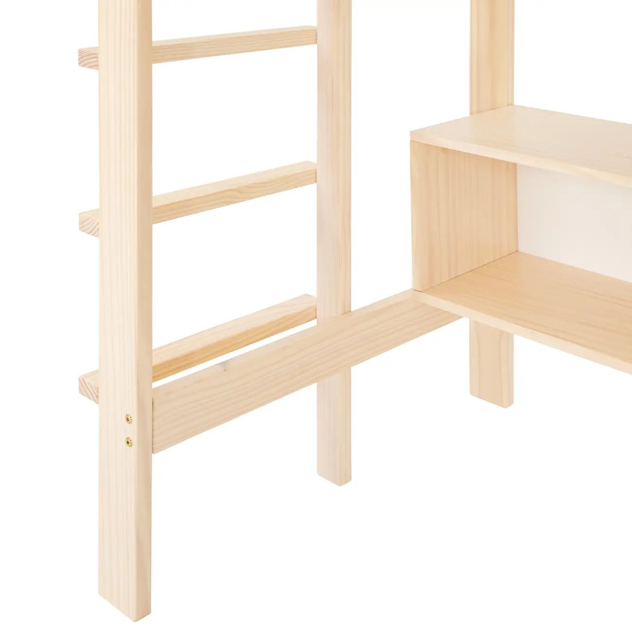 CAMA SISTEMA DE QUARTO INTEGRADO COM ESCRIVANINHA E ESCADA PÉ COM PÉ - NATURAL WASHED/BRANCO - Foto 13