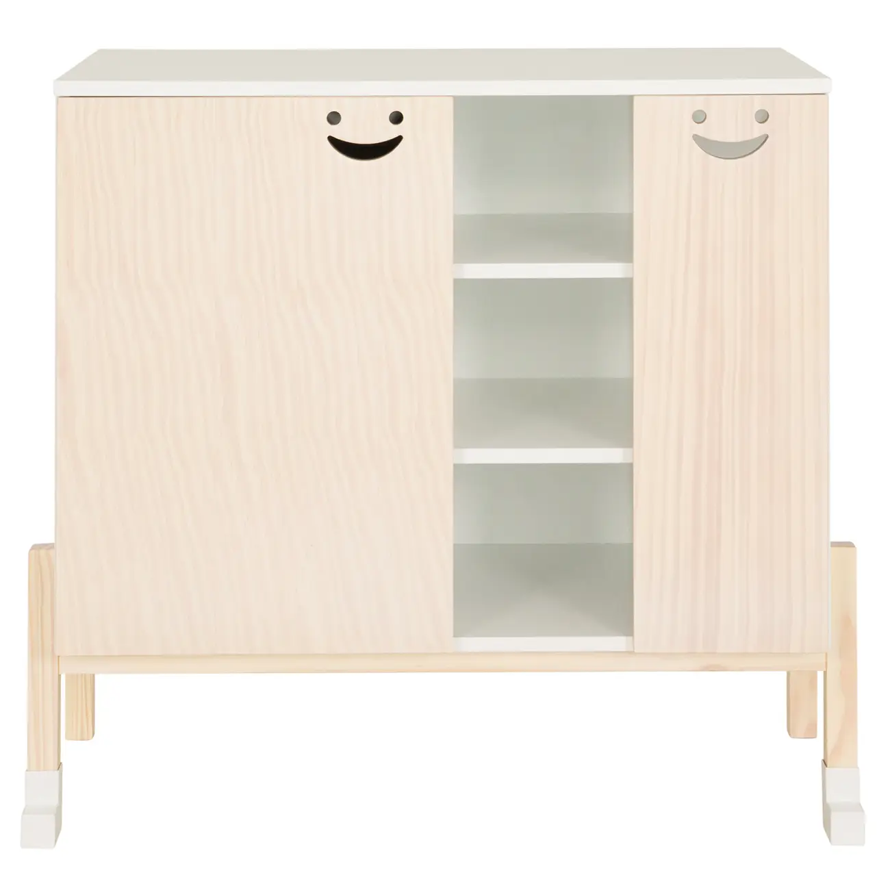 CÔMODA 2 PORTAS 86 CM X 45 CM PÉ COM PÉ - BRANCO/NATURAL WASHED - Foto 1