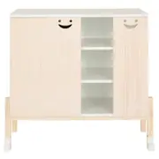 CÔMODA 2 PORTAS 86 CM X 45 CM PÉ COM PÉ - BRANCO/NATURAL WASHED - Foto 1