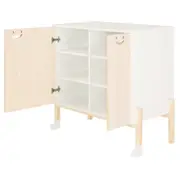 CÔMODA 2 PORTAS 86 CM X 45 CM PÉ COM PÉ - BRANCO/NATURAL WASHED - Foto 2