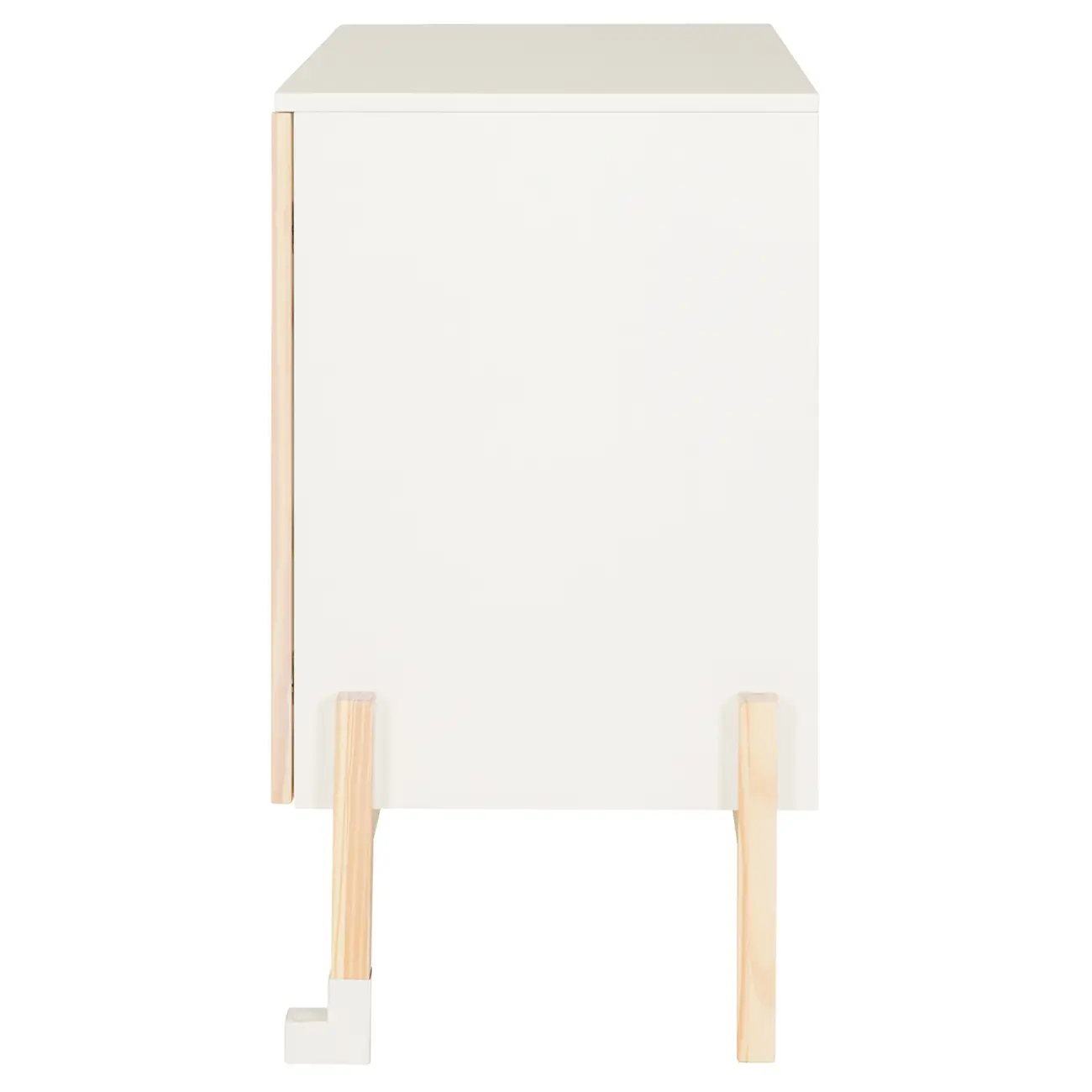 CÔMODA 2 PORTAS 86 CM X 45 CM PÉ COM PÉ - BRANCO/NATURAL WASHED - Foto 4