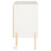 CÔMODA 2 PORTAS 86 CM X 45 CM PÉ COM PÉ - BRANCO/NATURAL WASHED - Foto 4