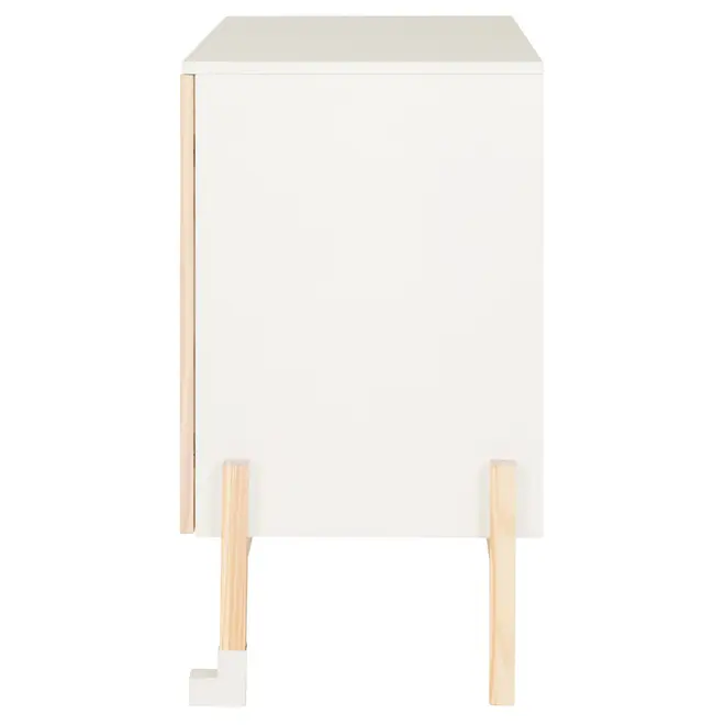 CÔMODA 2 PORTAS 86 CM X 45 CM PÉ COM PÉ - BRANCO/NATURAL WASHED - Foto 4