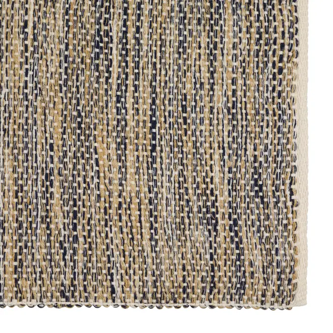TAPETE 57 CM X 1,40 M CARAÚNA - AZUL ESCURO/NATURAL - Foto 2