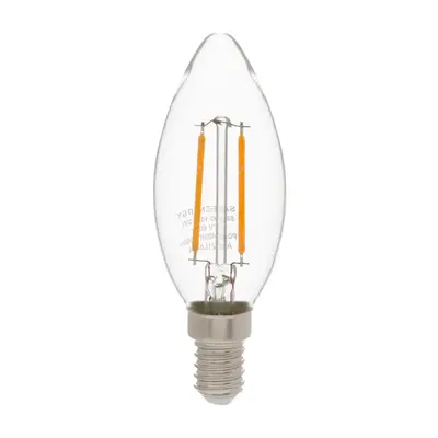 LÂMPADA LED DE FILAMENTO 2W VELA E14 127V LUZ AMARELA SAVE ENERGY