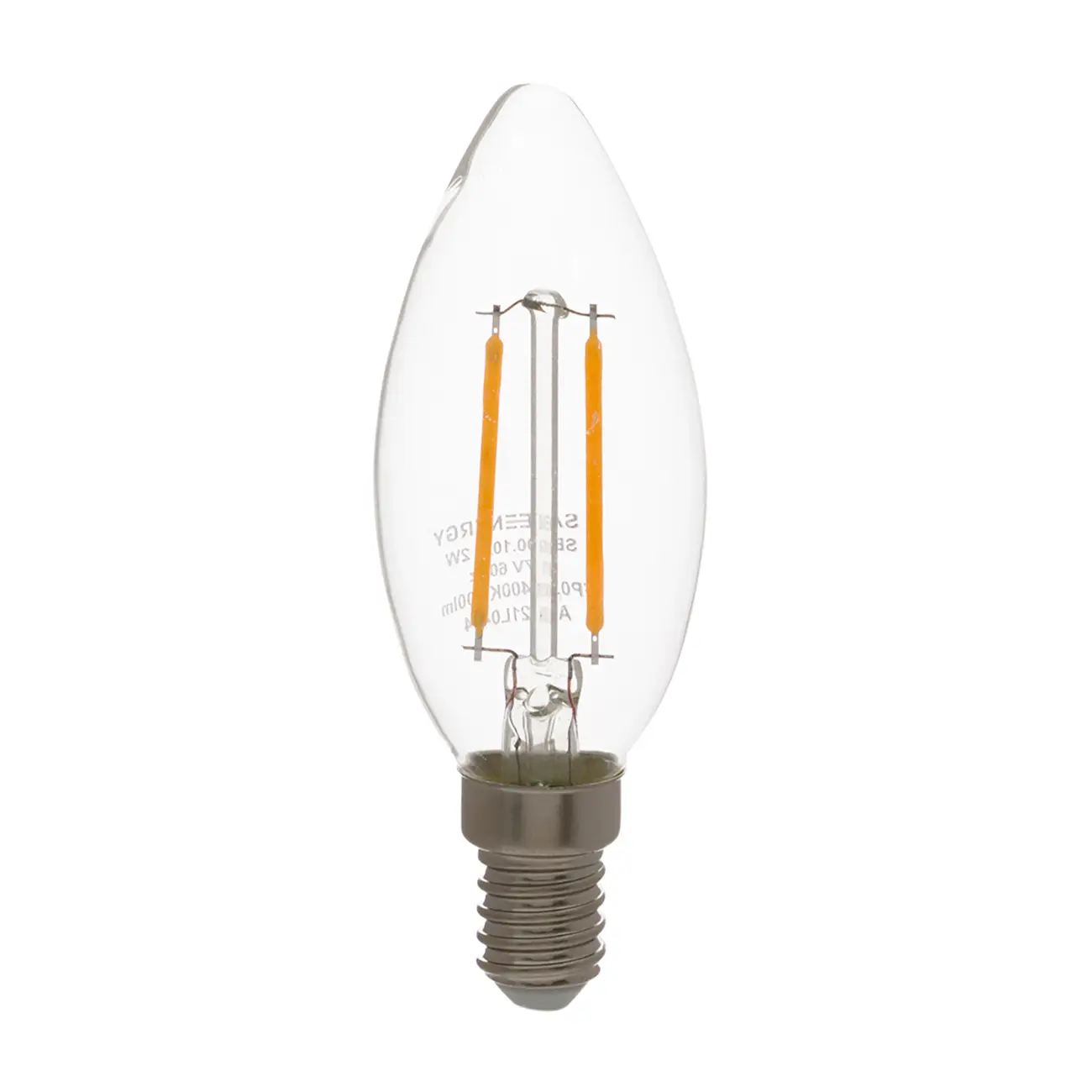 LÂMPADA LED DE FILAMENTO 2W VELA E14 220V LUZ AMARELA SAVE ENERGY - INCOLOR - Foto 1