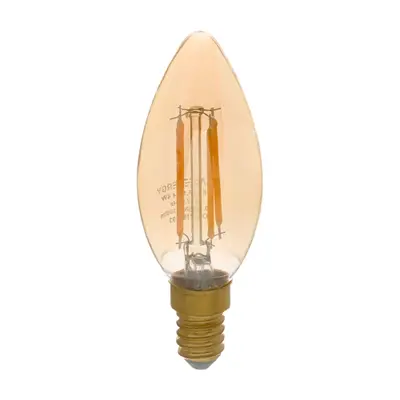 LÂMPADA LED DE FILAMENTO AMB 4W C35 E14 127V LUZ AMARELA SAVE ENERGY