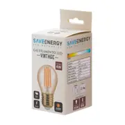 LÂMPADA LED DE FILAMENTO AMB 4W G45 E27 127/220V LUZ AMARELA SAVE ENERGY - HANBAR - Foto 2