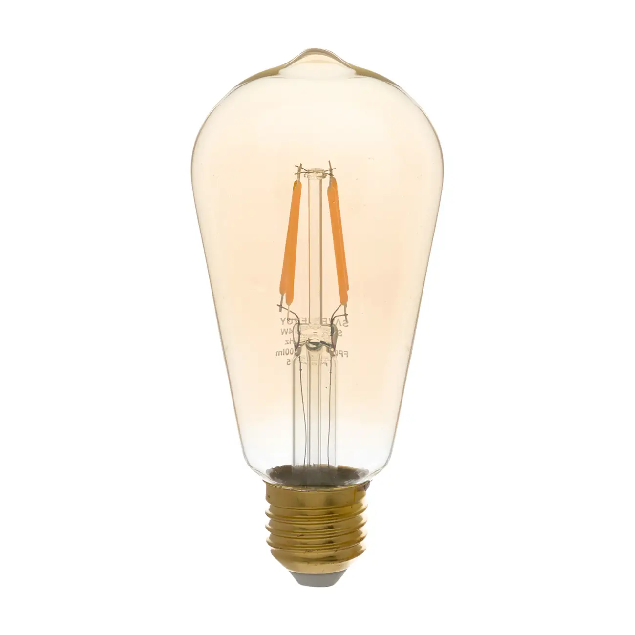 LÂMPADA LED DE FILAMENTO AMB 4W ST64 E27 127/220V LUZ AMARELA SAVE ENERGY - HANBAR - Foto 1